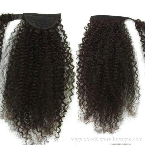 Unprocessed Natural Human Hair Ponytail Extension 100g Full Ponytail Wig Brazilian Hair Clip Ponytail 22inch Black Brown colors